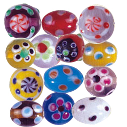 Dotted Flower Glass Beads