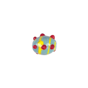 Stringer Striped Pastel Lampwork Glass Beads w or  bumpy dots 5060