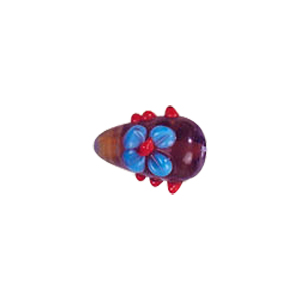 Raised 3D Flower Lampworked Glass Beads 5574