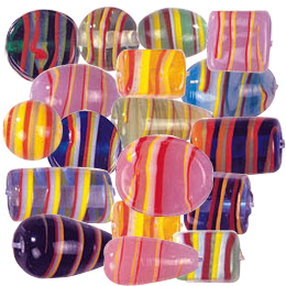 3 color striped stringer Beads