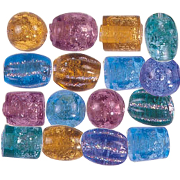 Glitter filled Glass Beads