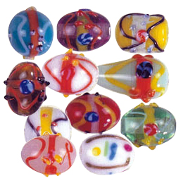 Multi color stringer Lampworked Glass Beads