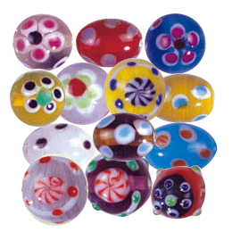 Dotted Flower Lampworked Glass Beads