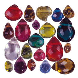 Faceted Pressed top hole Glass Beads and Pendants