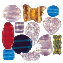 2 or 3 or 4 hole exclusive Spacer Pressed Glass Beads