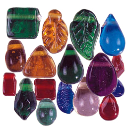 Pressed top hole unique shaped Glass Beads or Pendants
