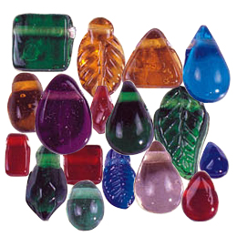 Pressed top hole Glass Beads or Pendants
