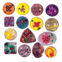 Glass Cabochons decorated