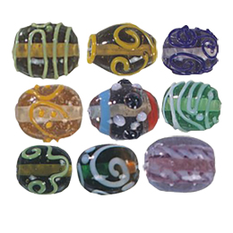 Stringer Lampworked Round Glass Beads2