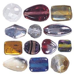 Iridescent Metallic finish Pressed Glass Beads