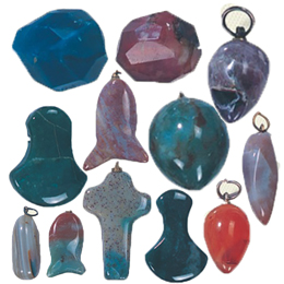 Tumbled and Faceted Agate Stone Pendants