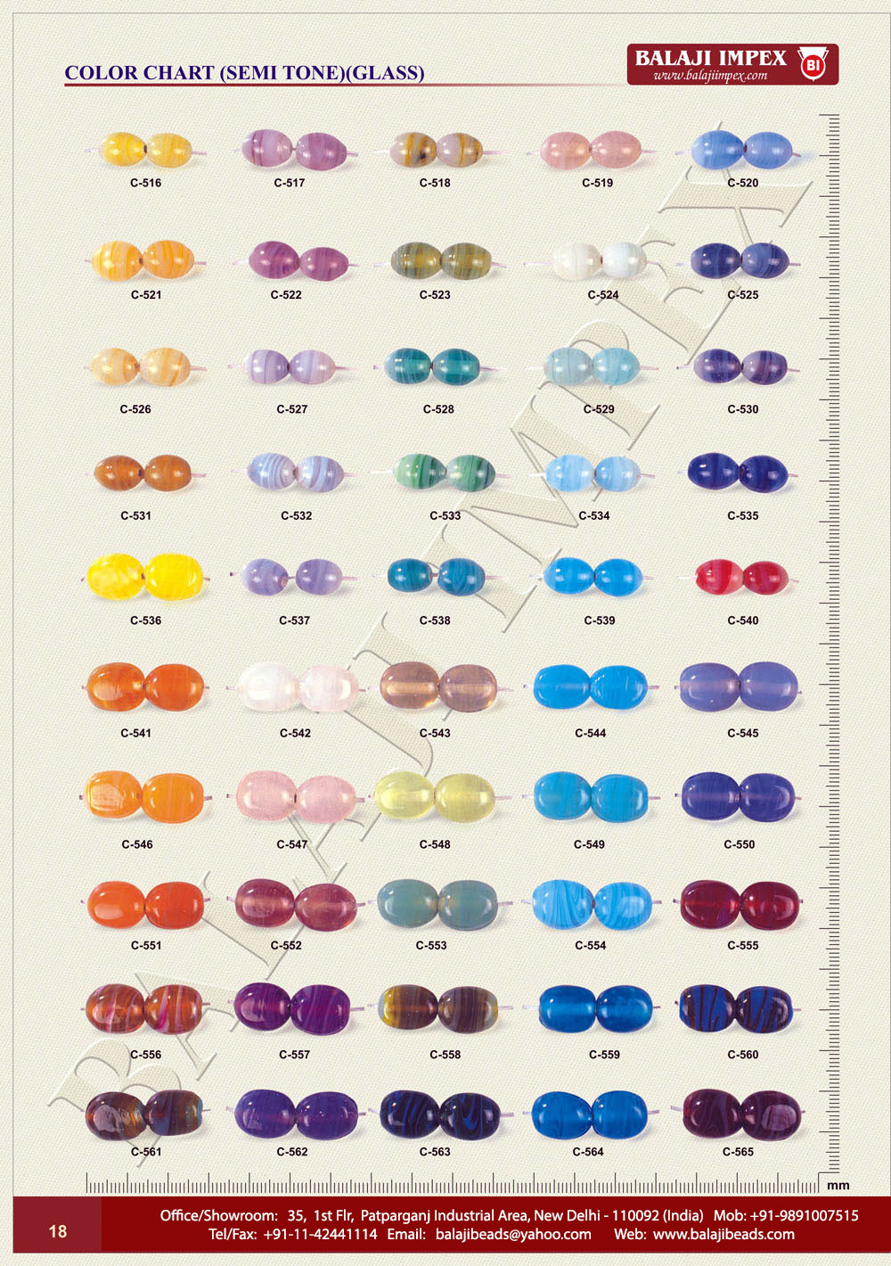 Color Chart C516 to C565 (pg18)
