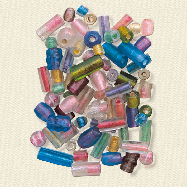 Color Foiled Glass Beads Mix 3003