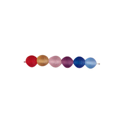Round 6mm Frost Glass Beads Mixed Colors 3068