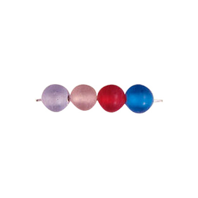 Round 10mm Frost Glass Beads Mixed Colors 3076