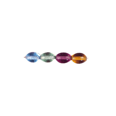 Oval 6x8mm Plain Glass Beads Mixed Colors 3083