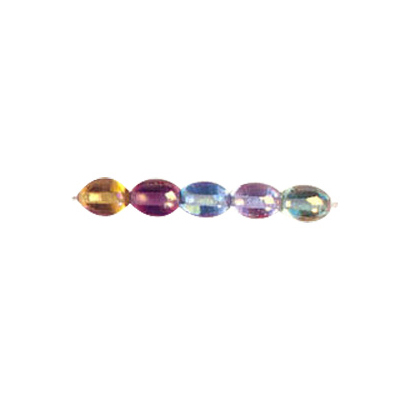 Oval 6x8mm Iridiscent Glass Beads Mixed Colors 3086