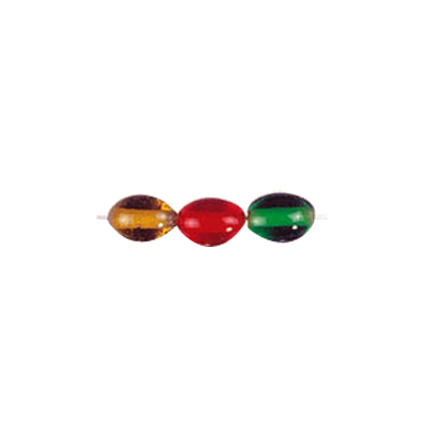 Oval 8x10mm Plain Glass Beads Mixed Colors 3087
