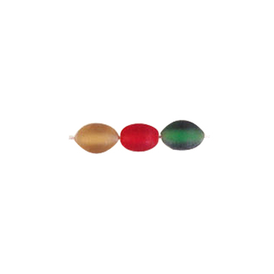 Oval 8x10mm Frost Glass Beads Mixed Colors 3088