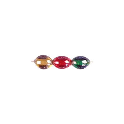 Oval 8x10mm AB Luster Glass Beads Mixed Colors 3089