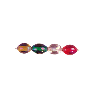Oval 8x10mm Iridiscent Glass Beads Mixed Colors 3090