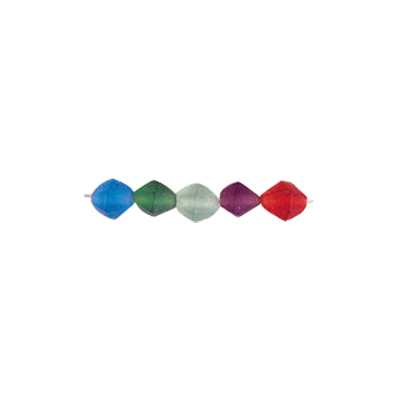 Faceted Bi cone 6x7mm Frost Glass Beads Mixed Colors 3100