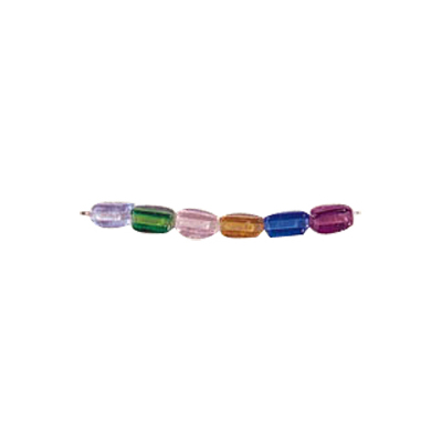 Brick 4x6mm Plain Glass Beads Mixed Colors 3107