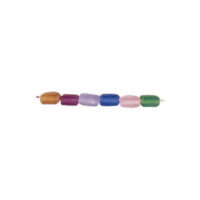 Brick 4x6mm Frost Glass Beads Mixed Colors 3108