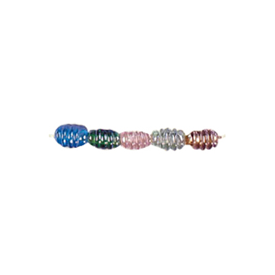 Threaded Oval 6x9mm AB Luster Glass Beads Mixed Colors 3113
