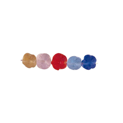 Flower 9mm Frost Glass Beads Mixed Colors 3116