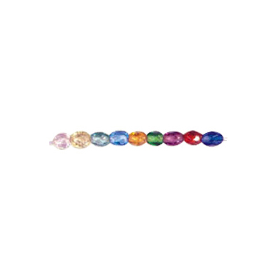 Faceted Oval Glass Beads 3220