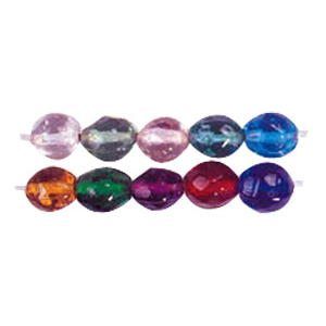 Faceted Oval Glass Beads 3235