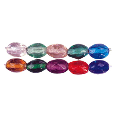 Faceted Oval Glass Beads 3238