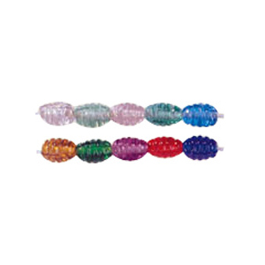 Threaded Oval Glass Beads 3291