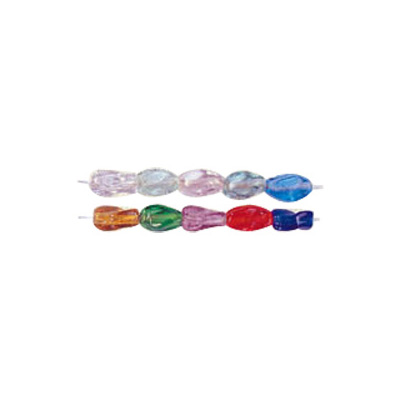 Twisted Flat Oval Glass Beads 3326