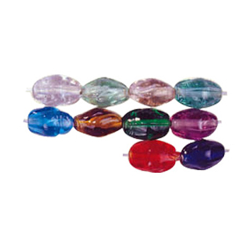 Twisted Flat Oval Glass Beads 3330