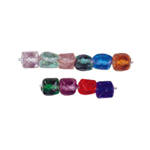 Faceted Square Glass Beads 3347