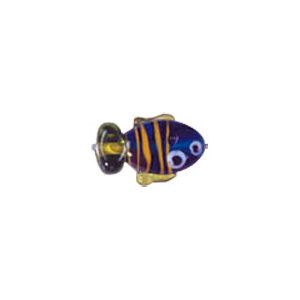 Fish Beads with Lampworked Glass Stringer 3498