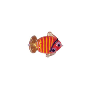 Fish Beads with Lampworked Glass Stringer 3499