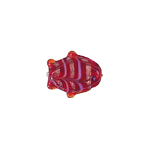 Fish Glass Beads with Lampworked Feather 3513
