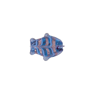 Fish Glass Beads with Lampworked Feather 3517