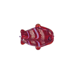 Fish Glass Beads with Lampworked Feather 3520
