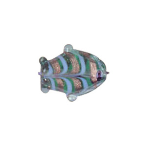 Fish Glass Beads with Lampworked Feather 3521