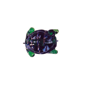 Frog Glass Beads with Lampworked Feather 3523