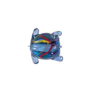 Frog Glass Beads with Lampworked Feather 3524