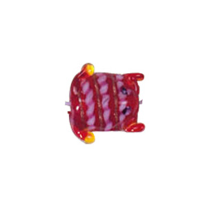 Frog Glass Beads with Lampworked Feather 3527