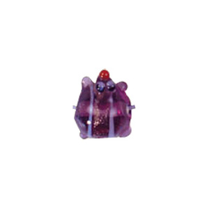 Turtle Glass Beads with Lampworked Feather 3532