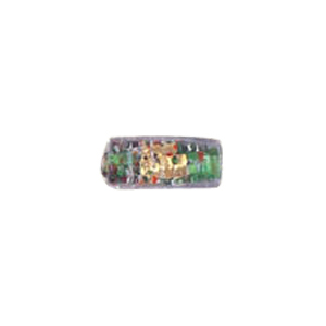 Gold Foiled Glass Beads with Colored baseline 3554