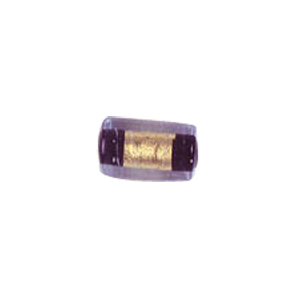 Gold Foiled Glass Beads with Colored baseline 3582