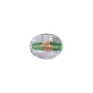 Gold Foiled Glass Beads with Colored baseline 3594